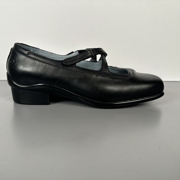 Aravon‎ Evelyn WOE03BK Black Leather Mary Jane Shoes Size 6.5 EE - Picture 1 of 12